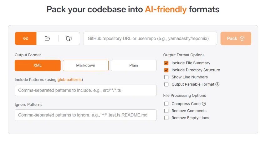 yamadashy/repomix 打通代码与 AI 的桥梁
