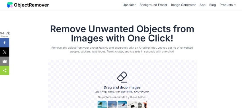 ObjectRemover：One-Click Removal of Unwanted Objects from Photos