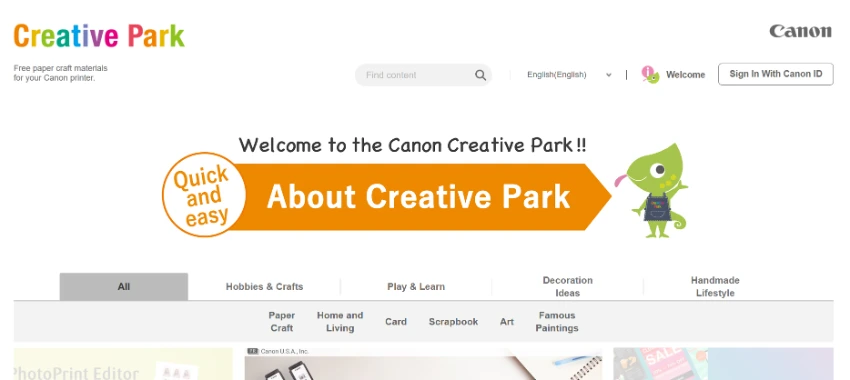 Canon Creative Park: Free Paper Craft Materials and Printing Tools