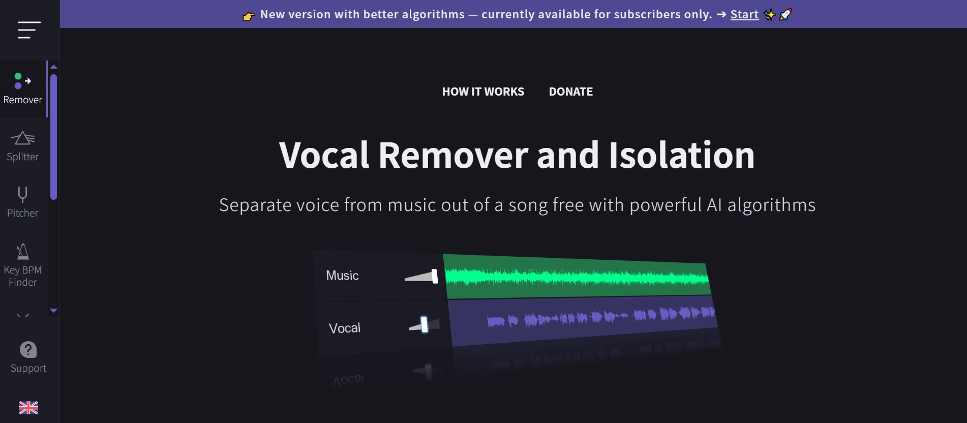 VocalRemover：免费在线AI人声分离工具