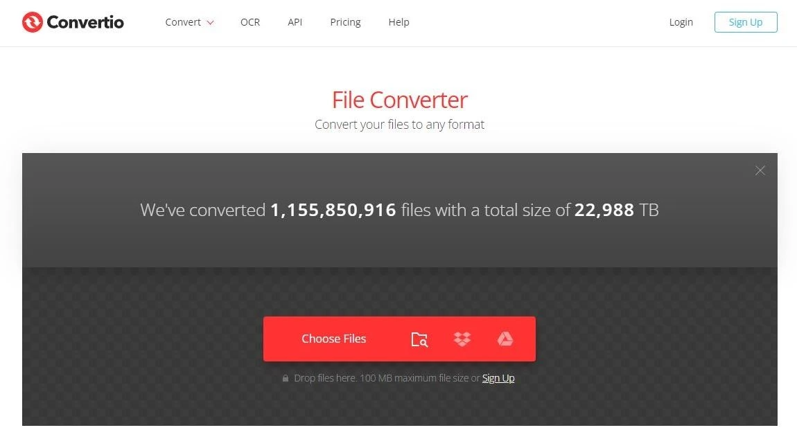 Convertio: Online File Converter Supporting Over 300 Formats